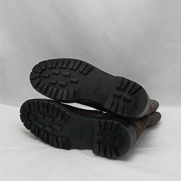 Aquatalia Suede Western Ankle Boots Women 7M Gray Quilted Gorpcore Hiking Grunge - Picture 8 of 11